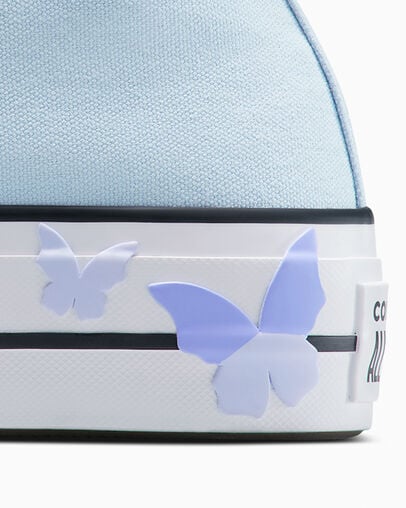 Chuck Taylor All Star Lift Platform Butterflies Blue Supermoon/White/Black, Detail Angle View