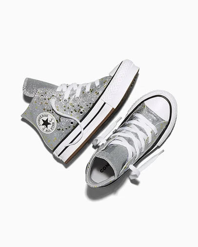 Chuck Taylor All Star EVA Lift Platform Sequins Silver/Gold/White