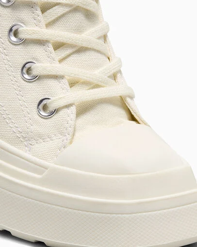 Chuck 70 De Luxe Wedge Egret/Black/White, Detail Angle View