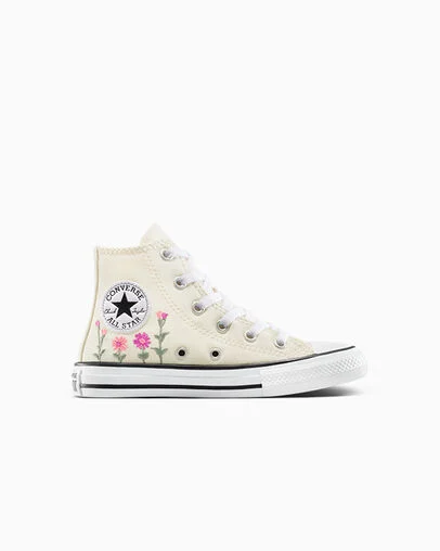 Chuck Taylor All Star Embroidered Florals Egret/Lt Jellyfish Jitter, Outer Side View