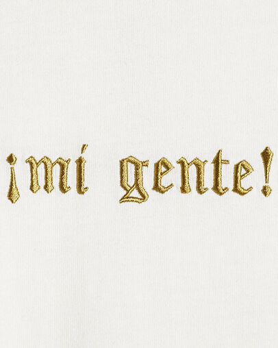 Mi Gente Aqui Alla T-Shirt Egret, Full Body View