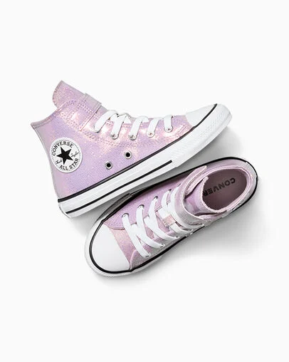 Chuck Taylor All Star Disco Glitter Easy On Altitude Lilac/White/Black, Angled View
