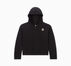 Full-Zip Rib Knit Hoodie Black