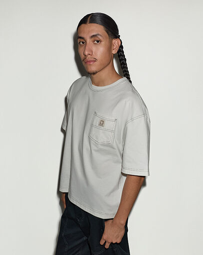 Star Patch Pocket Relaxed Short-Sleeve T-Shirt Vintage White, Back View