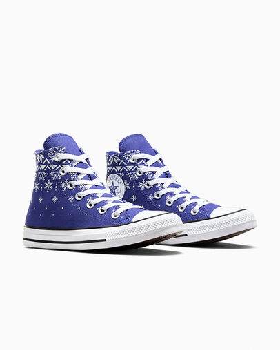 Chuck Taylor All Star Winter Sweater Night Indigo/White/Black, Top and Side View