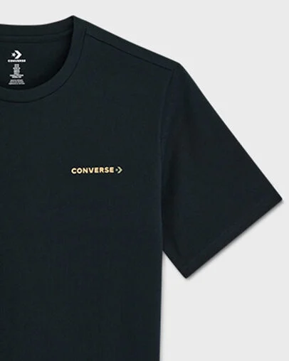 Timeless Boxed Chevron T-Shirt Converse Black, Full Body View