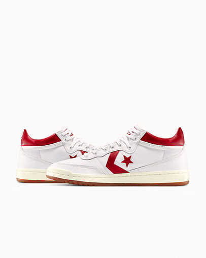 CONS Fastbreak Pro Leather & Metallic White/Red/Egret, Detail Angle View