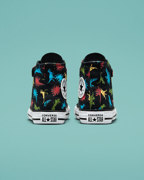 black dinosaur converse