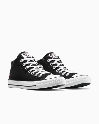 Chuck Taylor All Star Madison Embroidered Strawberries Black/Soft Red/Green, Top and Side View
