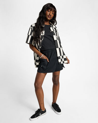 Gradient Logo Cropped T-Shirt Converse Black, Back View