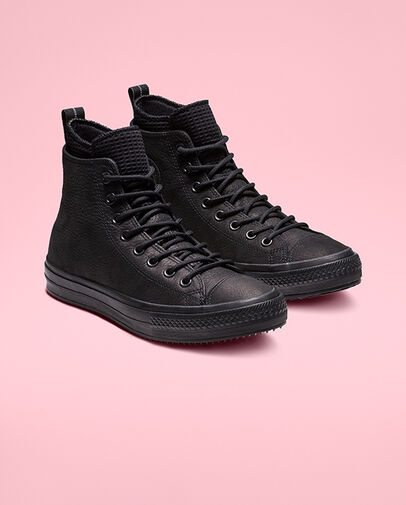 Chuck Taylor All Star Waterproof Leather High Top Black/Black/Black
