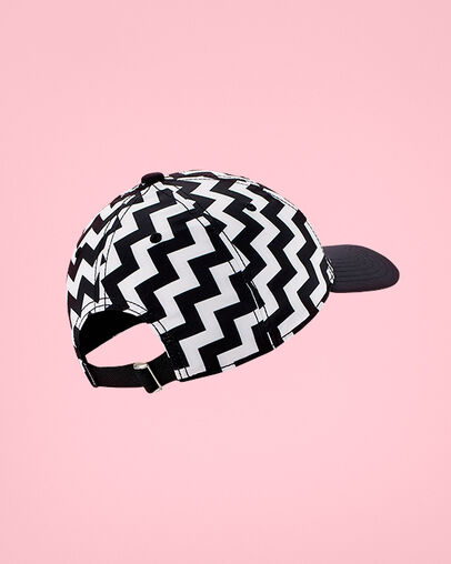 VLTG Baseball Hat Converse Black Voltage Print, 3/4 View