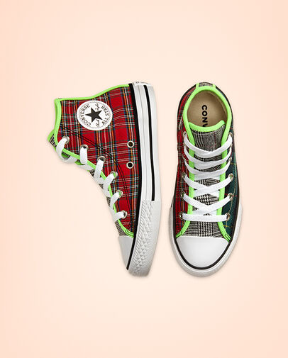 Paneled Plaid Chuck Taylor All Star Red/White/Black