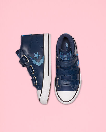 Leather Hook and Loop Star Player Obsidian/Aegean Storm/White