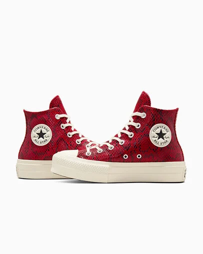 Chuck Taylor All Star White And Red Platform Converse Chuck Taylor