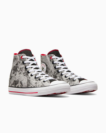Chuck Taylor All Star Lunar New Year Dragon Graphic Black/Red/White, Top and Side View