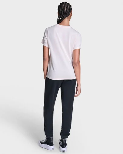 Trio Embroidered T-Shirt Pale Petal Red, Detail View