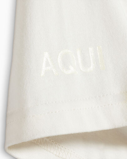 Mi Gente Aqui Alla T-Shirt Egret, Detail View