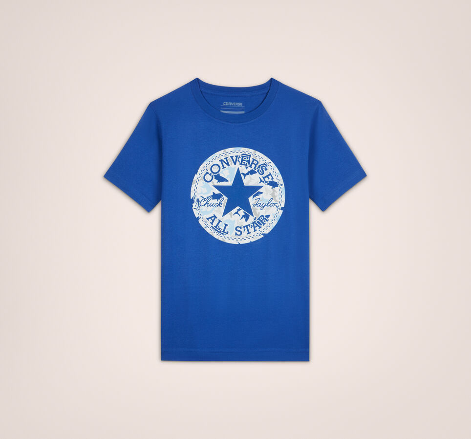 Shark Chuck Taylor Patch Crew Neck Short Sleeve T-Shirt Converse Blue