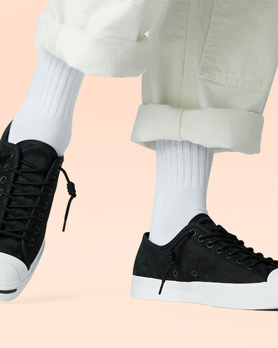 Nubuck Leather Jack Purcell Black/Black/White