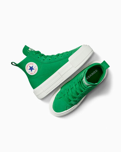 Converse Cruise Canvas & Suede Green/Green/Vintage White, Angled View