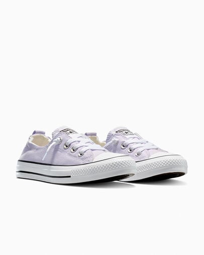 Chuck Taylor All Star Shoreline Canvas Pale Amethyst/White/Black, Top and Side View