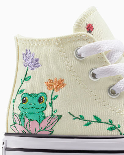 Chuck Taylor All Star Lily Pad Egret/White/Black, Detail Angle View