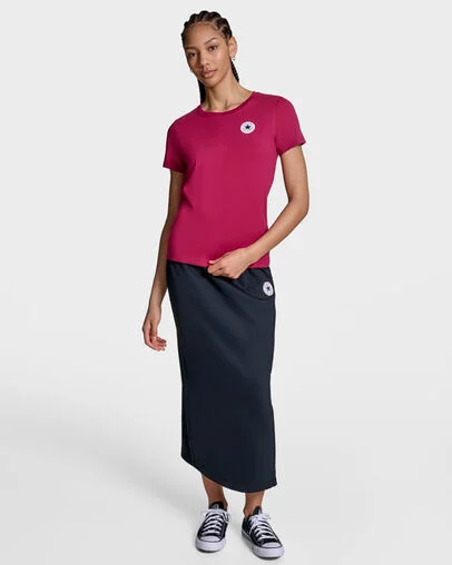 Retro Chuck Taylor All Star Patch T-Shirt Sporty Berry, Detail View