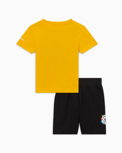 Chuck Taylor Patch Squiggle T-Shirt & Shorts Set Black, Back View