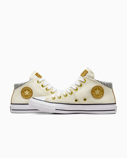 Chuck Taylor All Star Madison Herringbone Stripe Egret/Trek Tan/Obsidian Blue, Detail Angle View