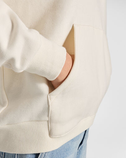 Polar Fleece Oversized Hoodie Converse Egret, Detail View