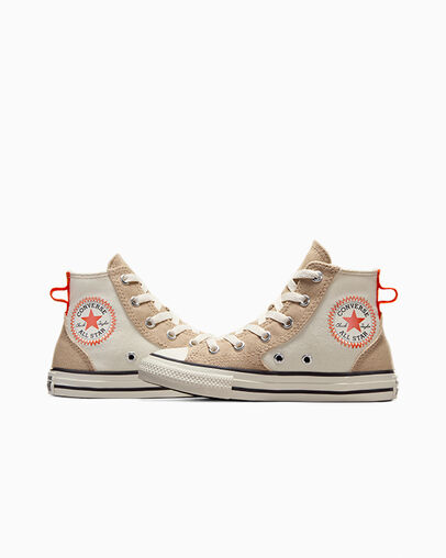 Chuck Taylor All Star Canvas Overlay Nutty Granola/Orange/Egret, Detail Angle View