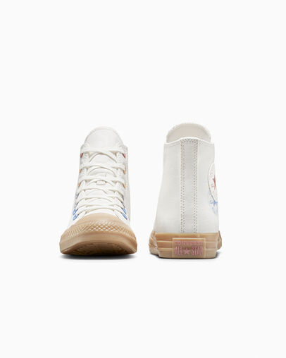 Chuck Taylor All Star Double Patch Vintage White/Gum Light Brown, Heel View