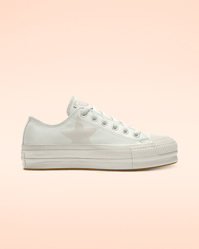 Custom Chuck Taylor All Star Platform Leather Low Top white