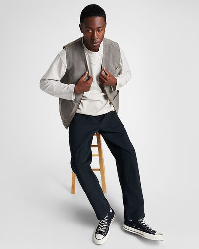 Double Knee Harbor Pants Converse Black, Full Body View