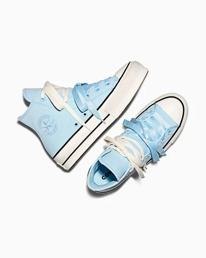 Chuck Taylor All Star Lift Platform Peached Canvas Clear Skies/Egret/Black, Angled View