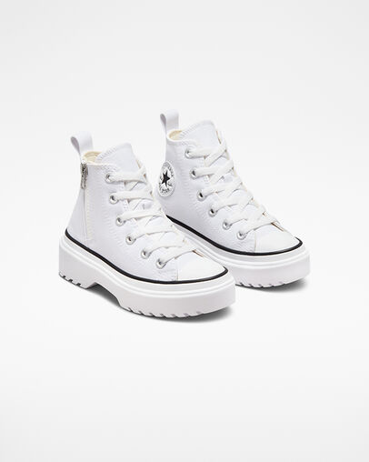 Chuck Taylor All Star Lugged Lift Platform Canvas White/White/Black, Angled View