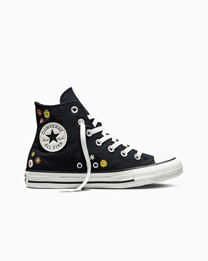 Chuck Taylor All Star Embroidered Florals Black/Bright Outlook/All Heat, Outer Side View
