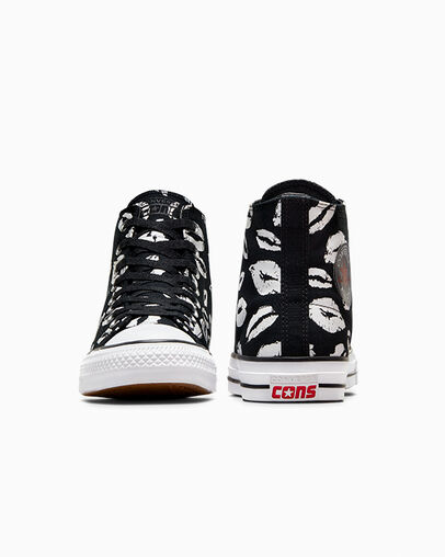 CONS Chuck Taylor All Star Pro Lips Black/White/Red, Heel View