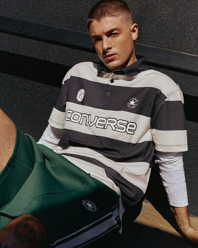 Retro Chuck Short Sleeve Polo Converse Egret Multi