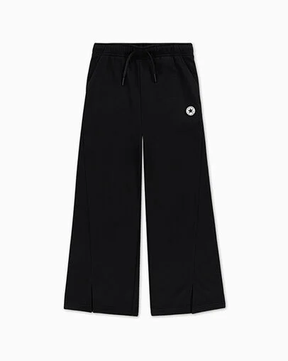 Vented Wide-Leg Pants Black, Detail View