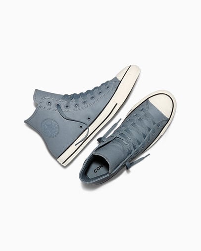 Chuck Taylor All Star Leather Grey New World/Egret/Black, Angled View