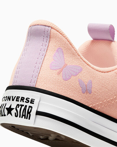 Chuck Taylor All Star Butterflies Soft Peach/Grape Fizz/White, Detail Angle View