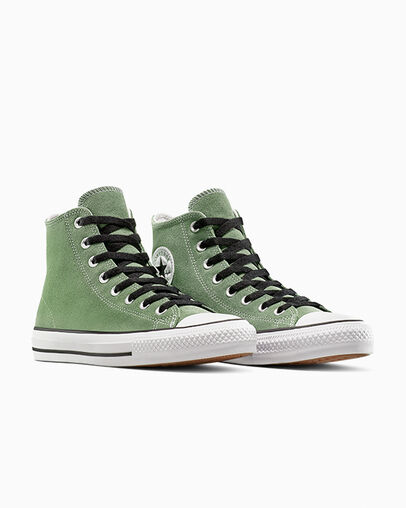 CONS Chuck Taylor All Star Pro Suede Foothill Green/Black/White, Top and Side View