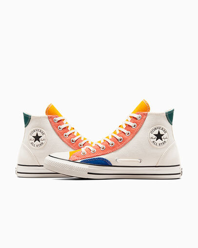 Chuck Taylor All Star Patchwork Egret/Yellow/Blue, Detail Angle View