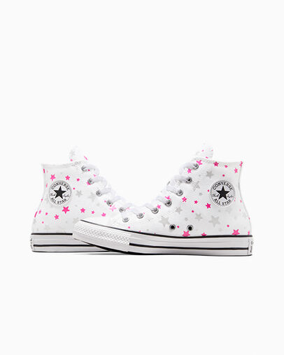 Chuck Taylor All Star Sparkle White/Prime Pink/White, Detail Angle View