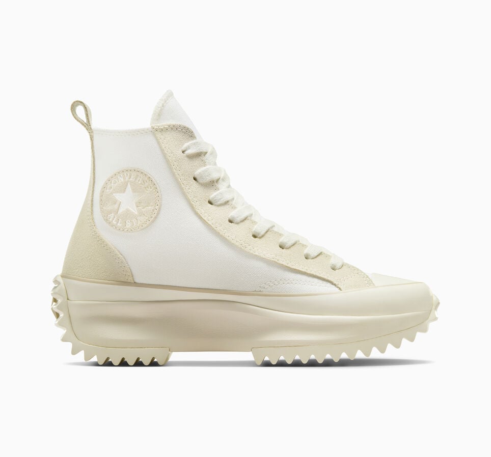 Run Star Hike Platform Canvas & Suede White/Vaporous Gray/Light Gold