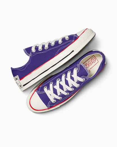 Chuck 70 Sketch Court Purple/Egret/Red, Angled View