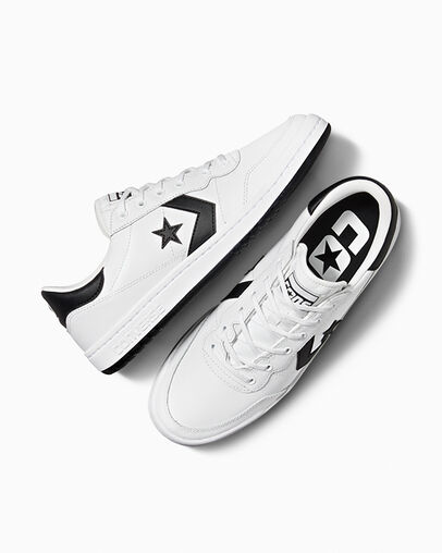 CONS Fastbreak Pro Leather & Nylon White/Black/White, Angled View