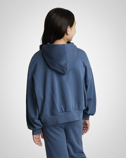 Relaxed Hoodie Slacker Blue, Back View